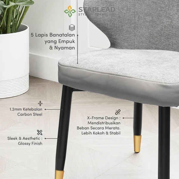 STARLEAD Kursi Makan - Sora Linen - Image 4