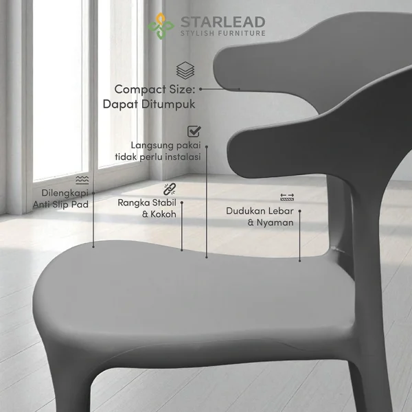 STARLEAD Kursi Plastik - Lysa Series - Image 3